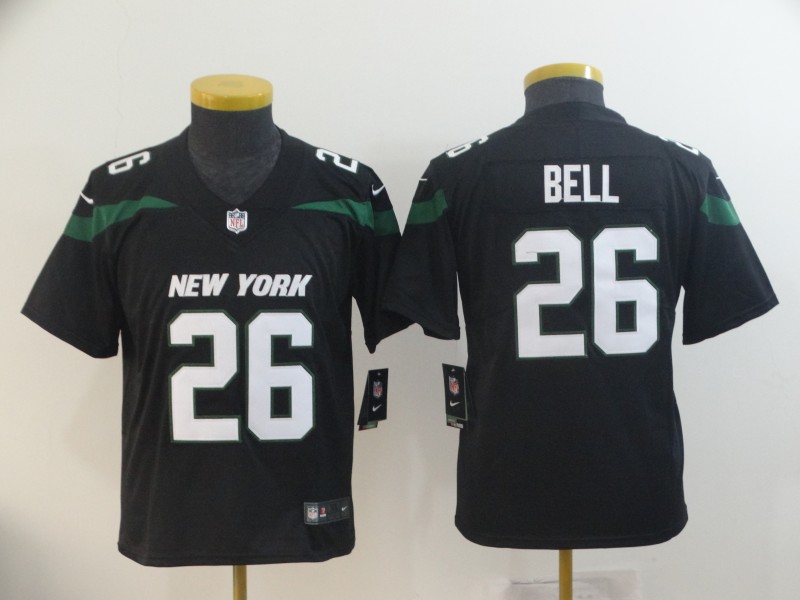 Nike Jets 26 Le'Veon Bell Black Youth New 2019 Vapor Untouchable Limited Jersey