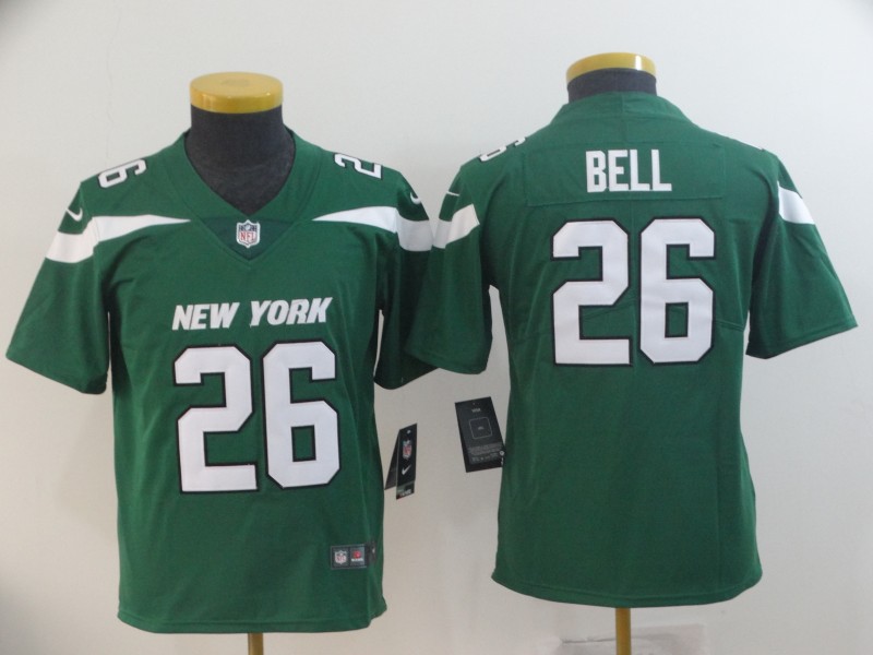 Nike Jets 26 Le'Veon Bell Green Youth New 2019 Vapor Untouchable Limited Jersey