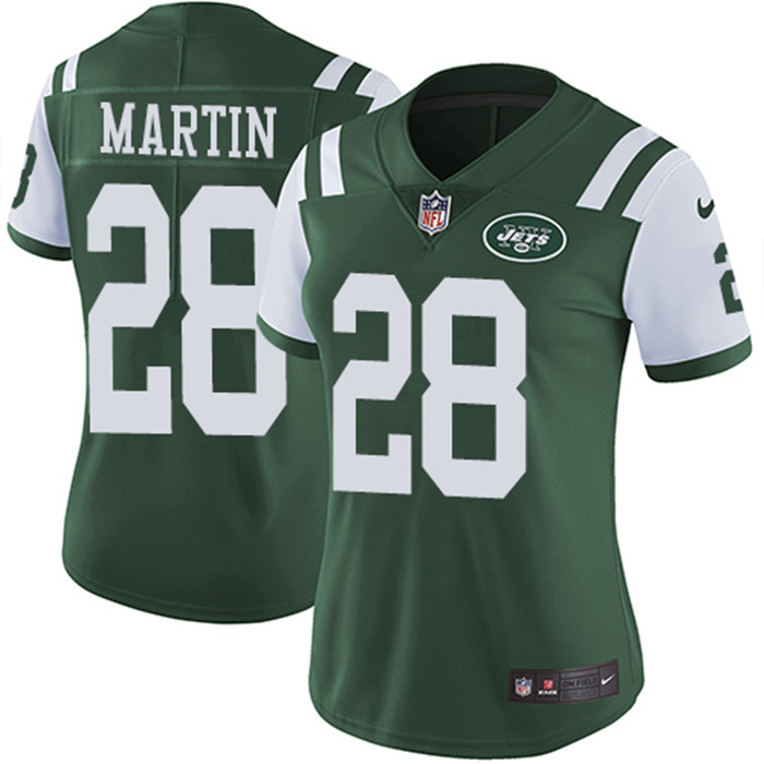  Jets 28 Curtis Martin Green Women Vapor Untouchable Limited Jersey