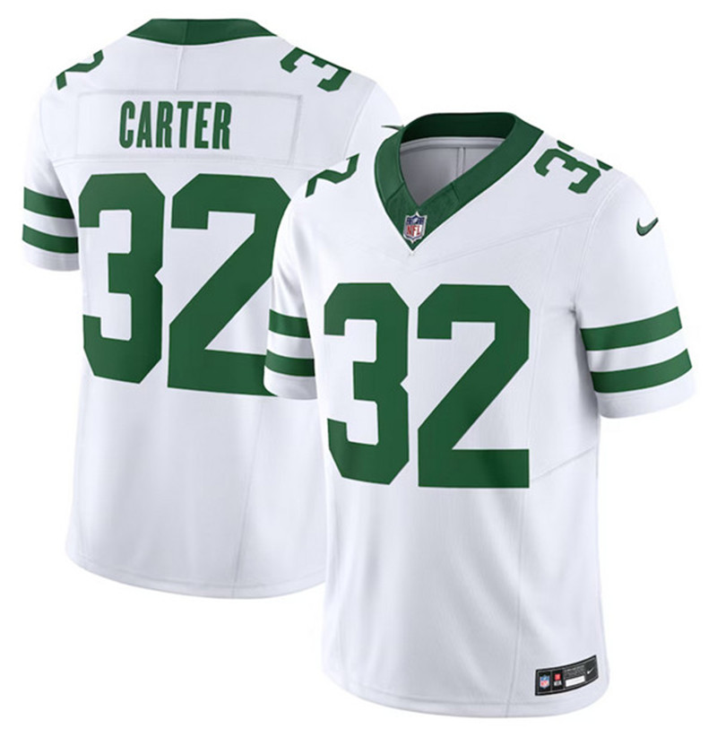 Nike Jets 32 Michael Carter White Legacy Vapor F.U.S.E. Limited Jersey