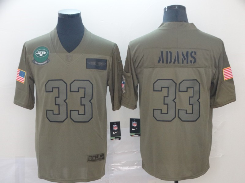 Nike Jets 33 Jamal Adams 2019 Olive Salute To Service Limited Jersey