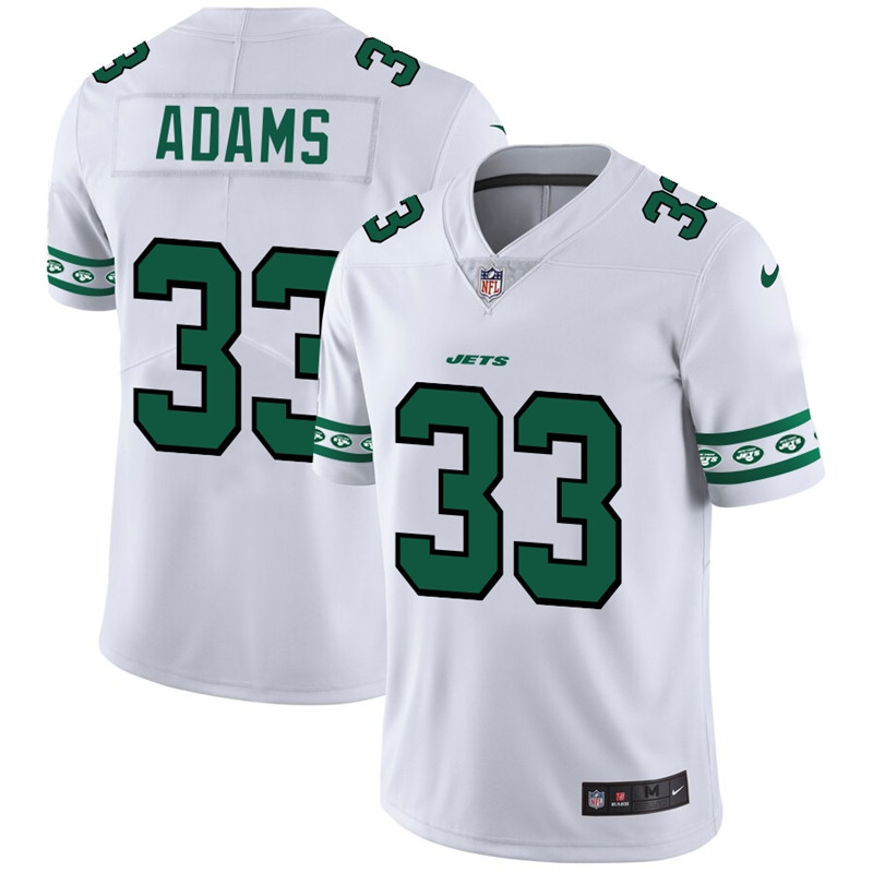 Nike Jets 33 Jamal Adams White Team Logos Fashion Vapor Limited Jersey