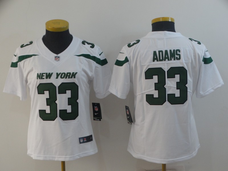 Nike Jets 33 Jamal Adams White Women New 2019 Vapor Untouchable Limited Jersey