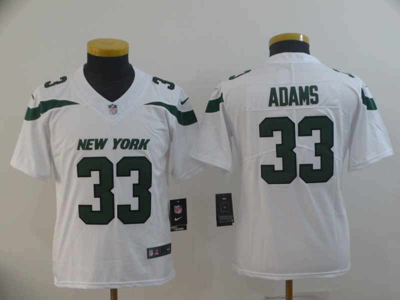 Nike Jets 33 Jamal Adams White Youth New 2019 Vapor Untouchable Limited Jersey