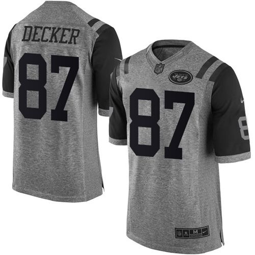  Jets 87 Eric Decker Gray Men Stitched NFL Limited Gridiron Gray Jersey