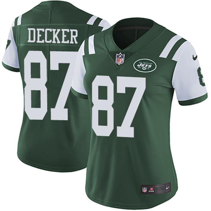  Jets 87 Eric Decker Green Women Vapor Untouchable Limited Jersey