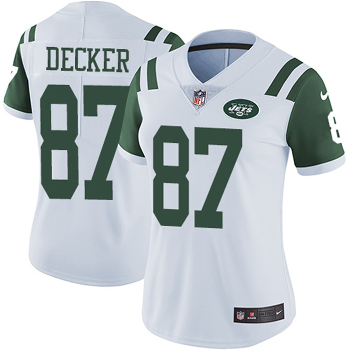  Jets 87 Eric Decker White Women Vapor Untouchable Limited Jersey