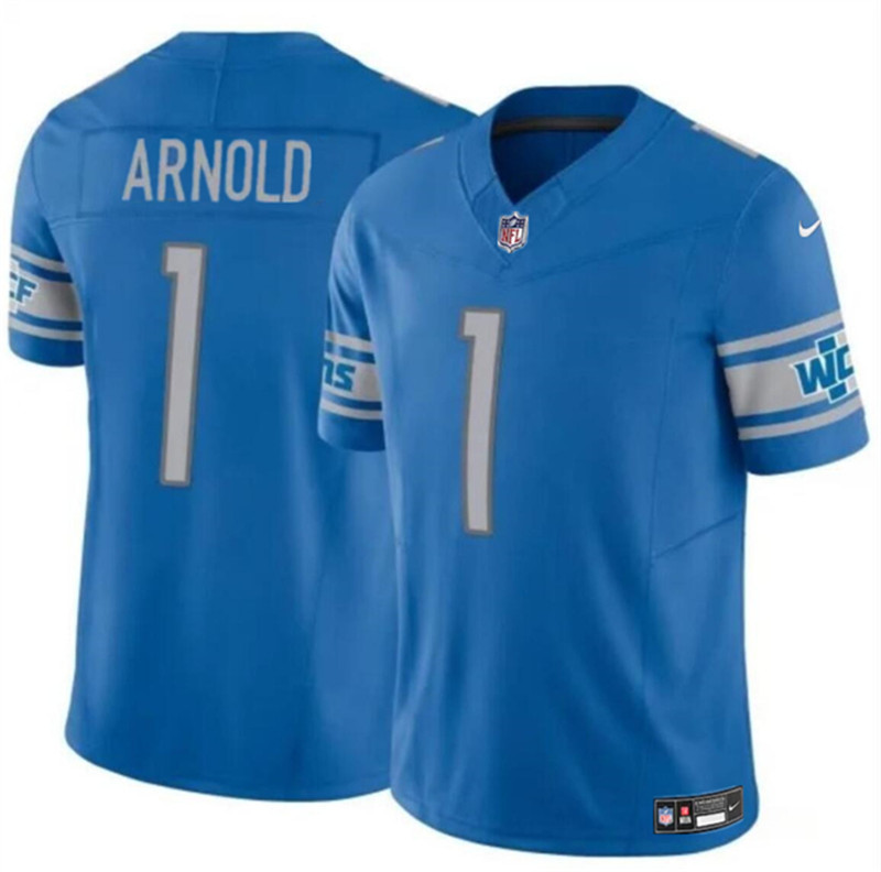 Nike Lions 1 Terrion Arnold Blue 2024 NFL Draft Vapor Limited Jersey
