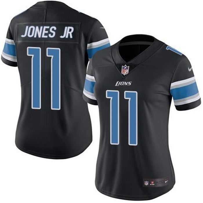  Lions 11 Marvin Jones Jr Black Women Color Rush Limited Jersey