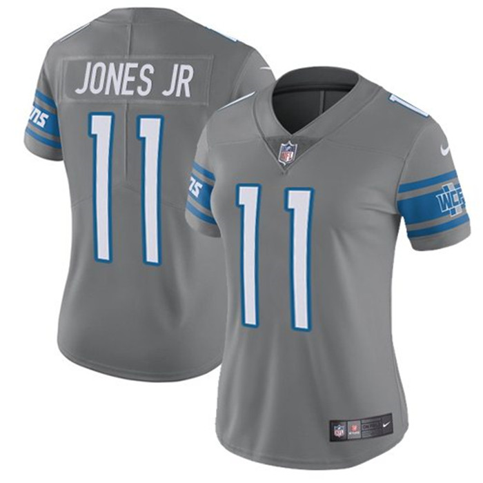  Lions 11 Marvin Jones Jr Gray Women Vapor Untouchable Color Rush Limited Jersey