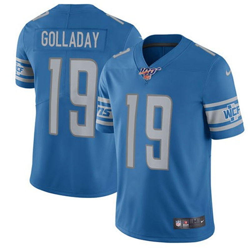 Nike Lions 19 Kenny Golladay Blue 100th Season Vapor Untouchable Limited Jersey