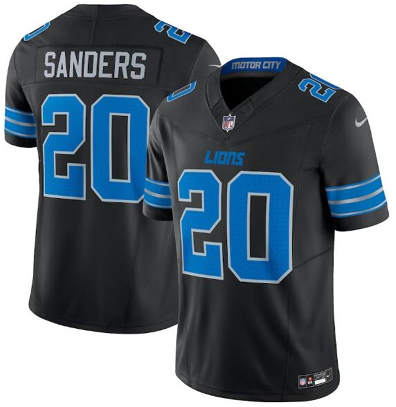 Nike Lions 20 Barry Sanders Black Vapor F.U.S.E. Limited Jersey