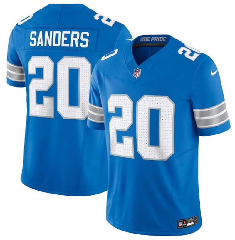 Nike Lions 20 Barry Sanders Blue Vapor F.U.S.E. Limited Jersey