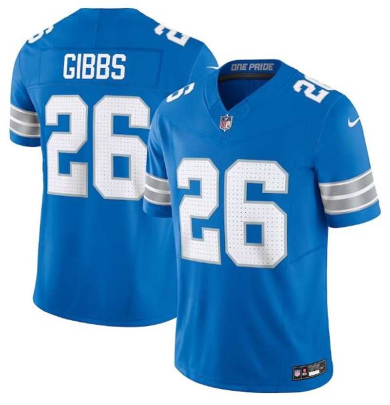 Nike Lions 26 Jahmyr Gibbs Blue Vapor F.U.S.E. Limited Jersey