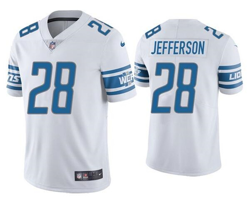 Nike Lions 28 Jermar Jefferson White Vapor Untouchable Limited Jersey