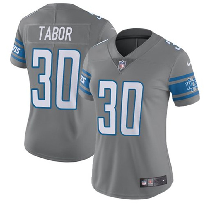  Lions 30 Teez Tabor Gray Women Vapor Untouchable Color Rush Limited Jersey