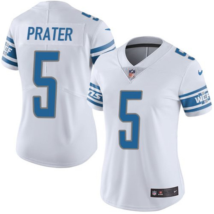  Lions 5 Matt Prater White Women Vapor Untouchable Limited Jersey