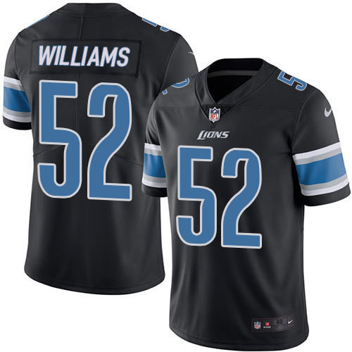  Lions 52 Williams Antwione Black Vapor Untouchable Player Limited Jersey