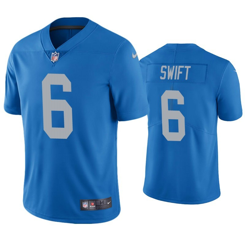 Nike Lions 6 D'Andre Swift Blue 2020 NFL Draft Vapor Untouchable Limited Jersey