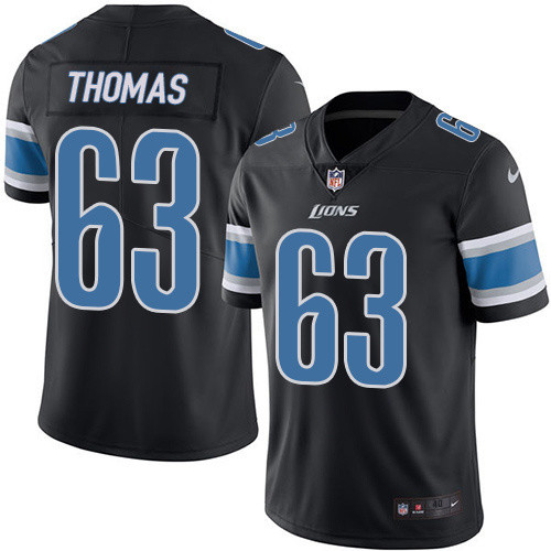  Lions 63 Thomas Brandon Black Vapor Untouchable Player Limited Jersey