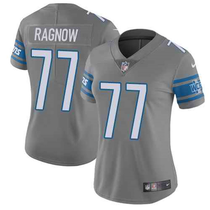  Lions 77 Frank Ragnow Gray Women Vapor Untouchable Color Rush Limited Jersey