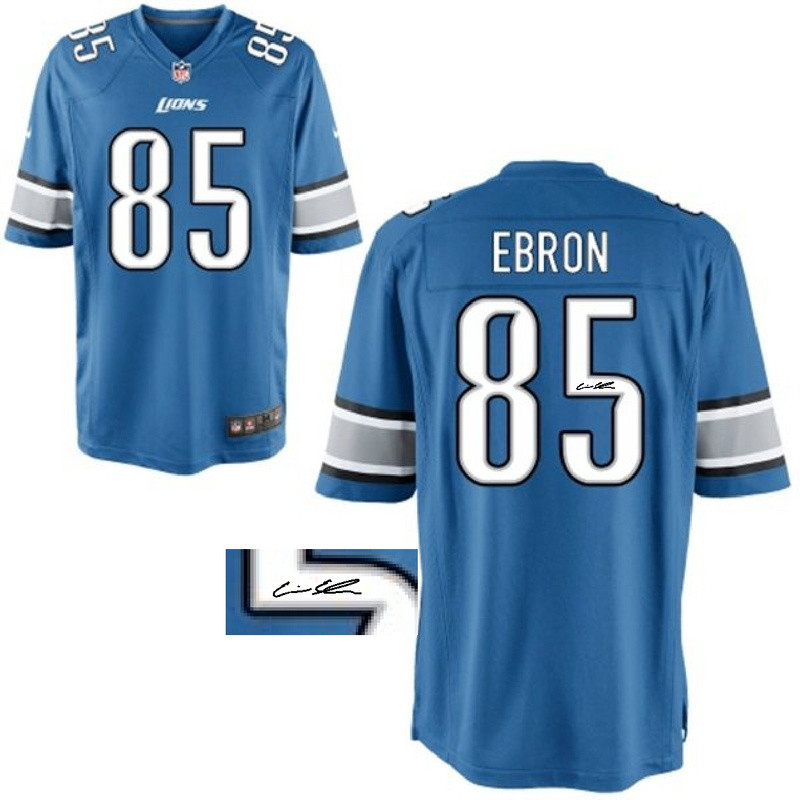  Lions 85 Eric Ebron Blue Signature Edition Elite Jersey