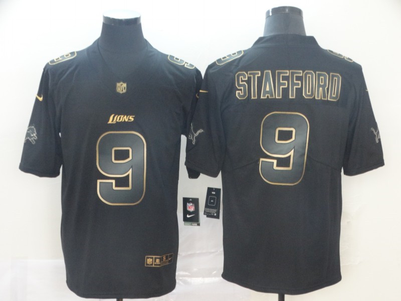 Nike Lions 9 Matthew Stafford Black Gold Vapor Untouchable Limited Jersey