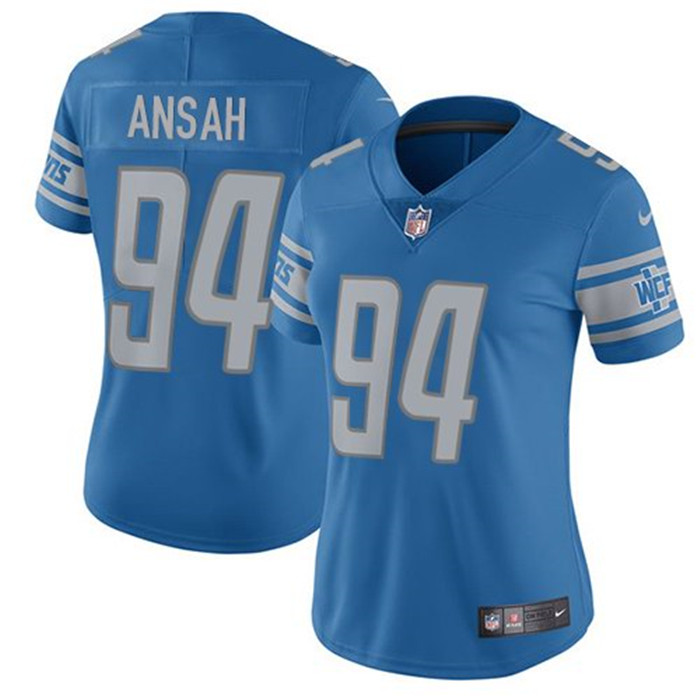  Lions 94 Ziggy Ansah Blue Women Vapor Untouchable Limited Jersey