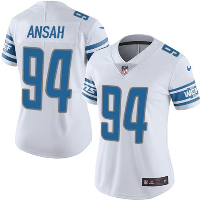  Lions 94 Ziggy Ansah White Women Vapor Untouchable Limited Jersey