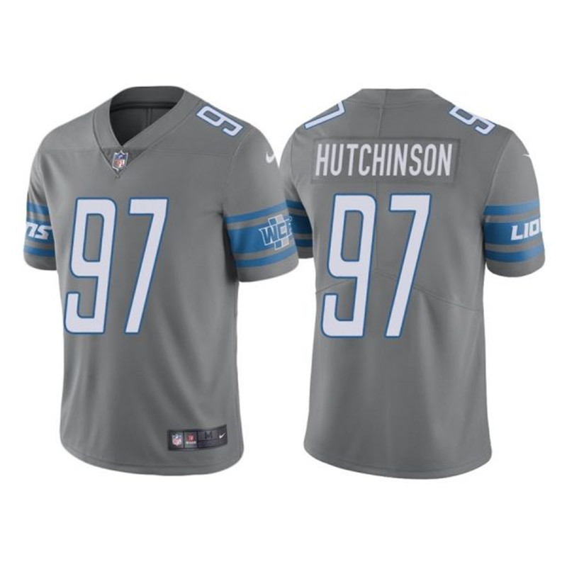 Nike Lions 97 Aidan Hutchinson Gray 2022 NFL Draft Vapor Untouchable Limited Jersey
