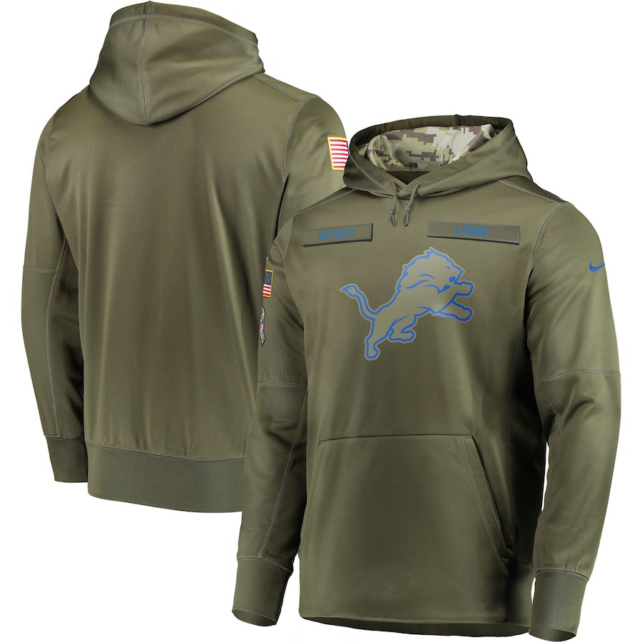  Lions Olive Salute To Service Men's Pullove Hoodie