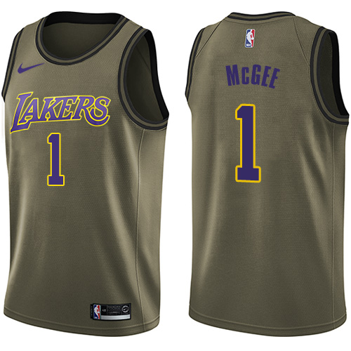  Los Angeles Lakers #1 JaVale McGee Green NBA Swingman Salute to Service Jersey