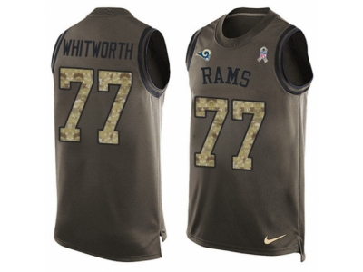  Los Angeles Rams 77 Andrew Whitworth Limited Green Salute to Service Tank Top NFL Jersey