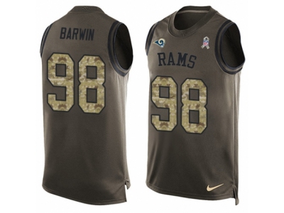  Los Angeles Rams 98 Connor Barwin Limited Green Salute to Service Tank Top NFL Jersey