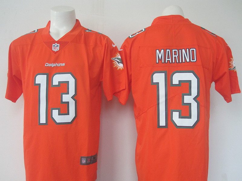  Miami Dolphins 13 Dan Marino Limited Orange Rush NFL Jersey