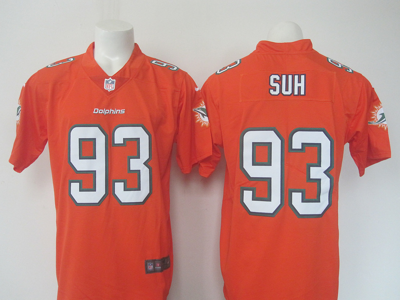  Miami Dolphins 93 Ndamukong Suh Limited Orange Rush NFL Jersey