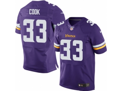  Minnesota Vikings 33 Dalvin Cook Elite Purple Team Color NFL Jersey