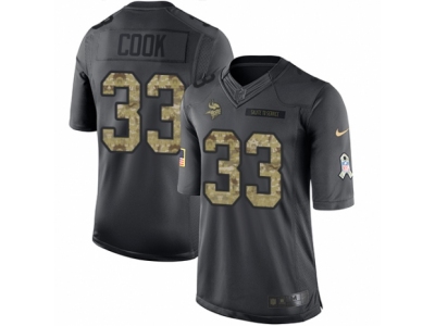  Minnesota Vikings 33 Dalvin Cook Limited Black 2016 Salute to Service NFL Jersey