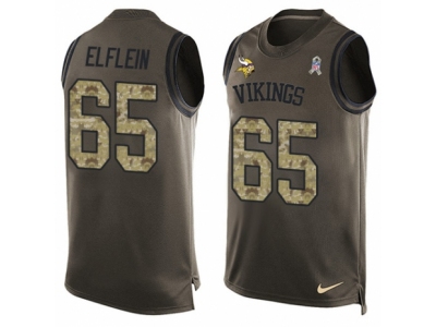  Minnesota Vikings 65 Pat Elflein Limited Green Salute to Service Tank Top NFL Jersey