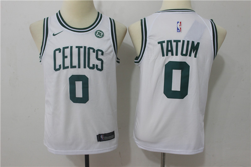  NBA Boston Celtics #0 Jayson Tatum Youth Jersey 2017 18 New Season White Jersey