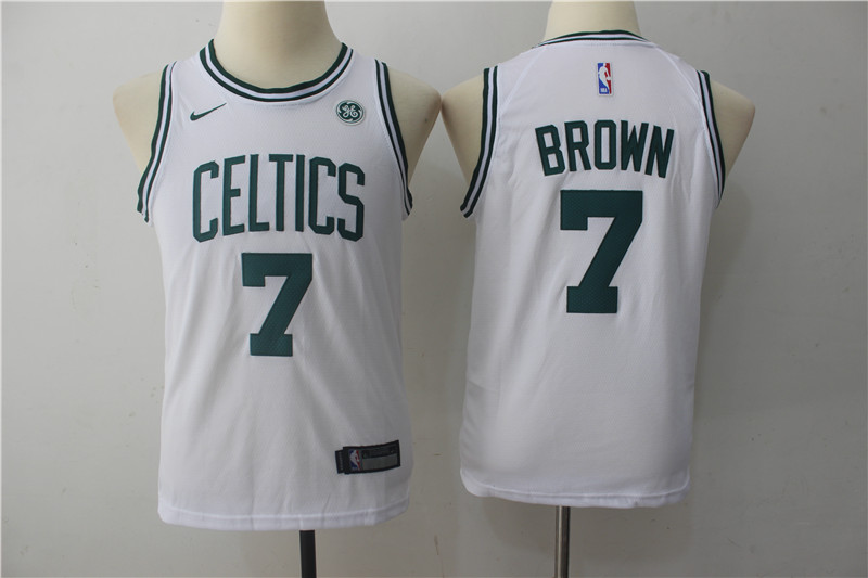  NBA Boston Celtics #7 Jaylen Brown Youth Jersey 2017 18 New Season White Jersey