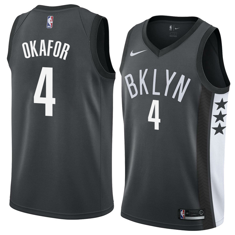  NBA Brooklyn Nets #4 Jahlil Okafor Jersey 2017 18 New Season Black Jerseys