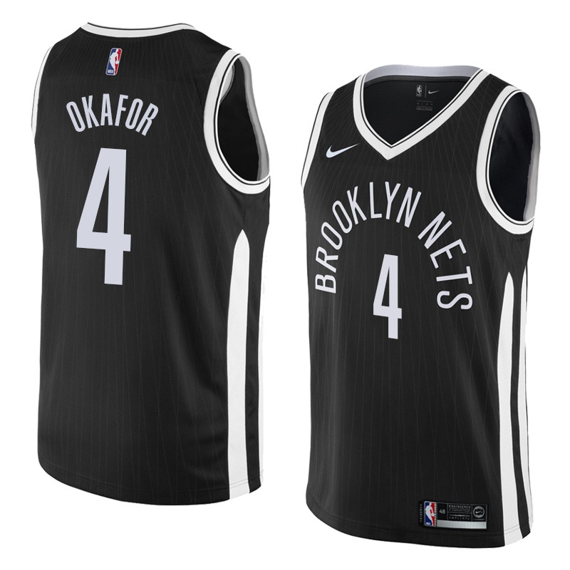  NBA Brooklyn Nets #4 Jahlil Okafor Jersey 2017 18 New Season City Edition Jerseys