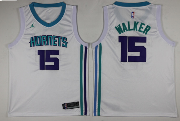  NBA Charlotte Hornets #15 Kemba Walker Jersey 2017 18 New Season White Jersey