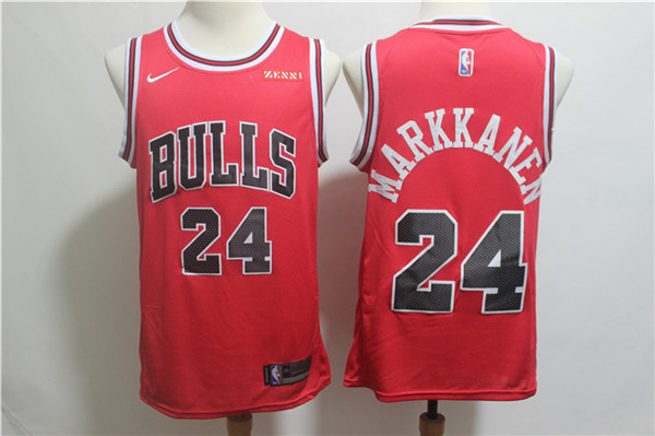  NBA Chicago Bulls #24 Lauri Markkanen Jersey 2017 18 New Season Red Jerseys