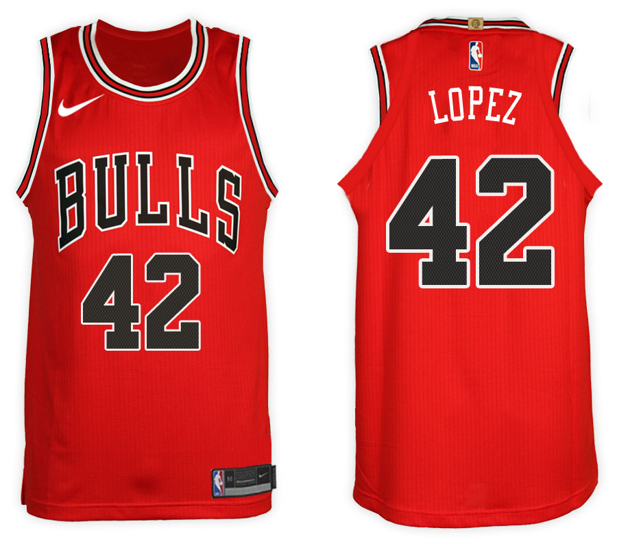  NBA Chicago Bulls #42 Robin Lopez Jersey 2017 18 New Season Red Jersey
