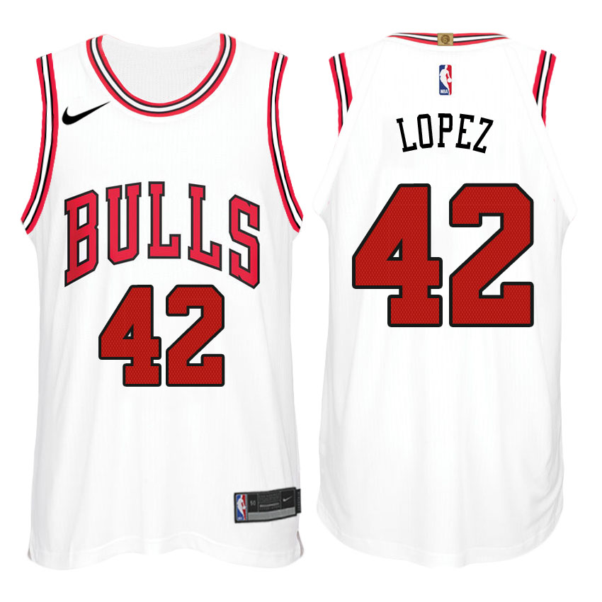  NBA Chicago Bulls #42 Robin Lopez Jersey 2017 18 New Season White Jersey