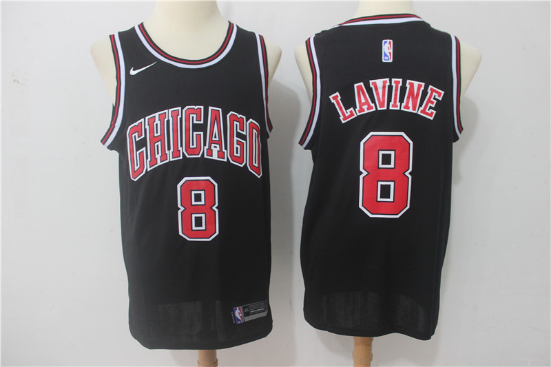  NBA Chicago Bulls #8 Zach Lavine Jersey 2017 18 New Season Black Jersey