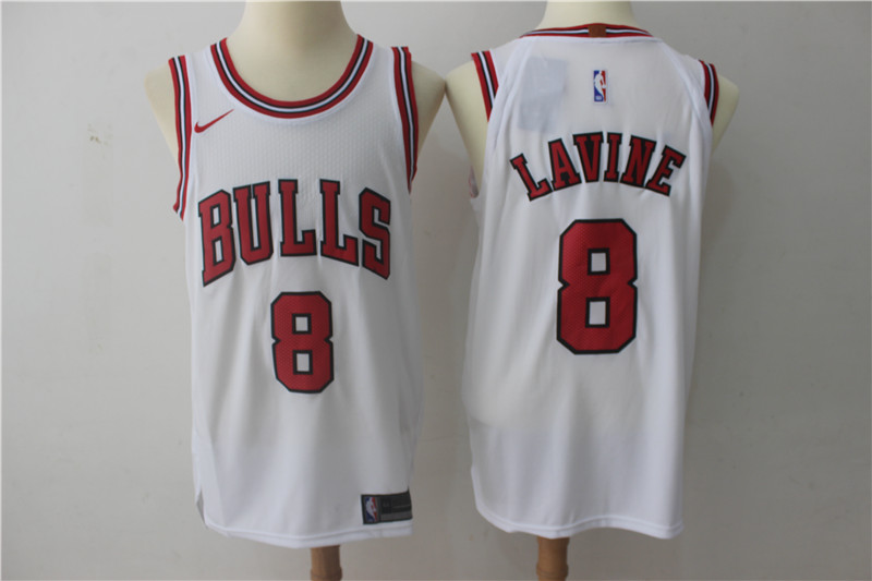  NBA Chicago Bulls #8 Zach Lavine Jersey 2017 18 New Season White Jersey