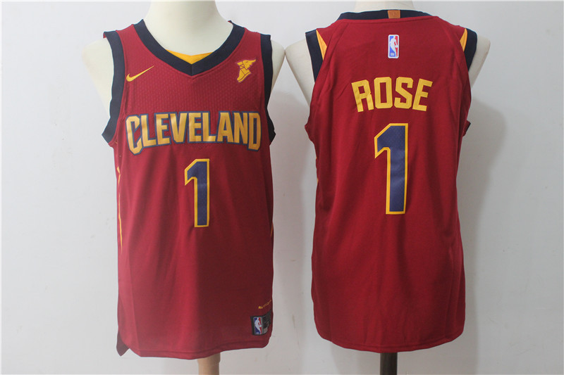  NBA Cleveland Cavaliers  #1 Derrick Rose Jersey 2017 18 New Season Wine Red Jersey